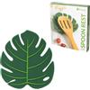 FISURA - Originale poggia-cucchiaio a forma di foglia di monstera deliciosa. Poggia cucchiaio in silicone. Portautensili verde. 11,5 x 11,5 centimetri.