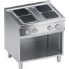Ristoattrezzature Modello: 112210081742016,Cucina elettrica 4 piastre quadre con vano aperto trifase 10.4 kW 80x70x85h cm