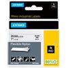 DYMO Rhino etichette industriali in nylon flessibile | 24 mm x 3,5 m | nero su bianco