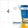 Herma - Etichette su fogli formato A4, da 105 x 48 mm, carta opaca, colore: Bianco carta, adesivo forte, 100 pezzi 105 x 148 mm bianco