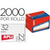 Apli 1688 Rotolo Etichette, 22 x 32, Bianco