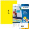 HERMA SuperPrint, Etichette senza bordo, 210 x 297 mm, colore: Giallo, 20 Pezzi