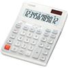 Casio Calcolatrice da tavolo ergonomica DE-12E-WE, 12 cifre, tastiera design scale, battute verticali, calcolo tasse, conversione valuta, cambio segno, funzionamento solare/batteria