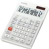 Casio Calcolatrice ergonomica da tavolo JE-12E-WE, 12 cifre, tastiera design scale, battute verticali, calcolo tasse, conversione valuta, cambio segno, funzionamento solare/batteria