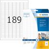 HERMA Etichette per Marcatura, 25,4 x 10 mm, Etichette Adesive A4 per Stampante, 189 Etichette per Foglio, Bianco