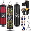 Prorobust - Sacco da boxe pesante, set di sacco da pugilato non riempito con guanti da boxe, catena, gancio a soffitto per MMA, kickboxing, muay thai, karate, taekwondo (1,01 m, mimetico)