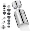 LUBEKAS Aeratore Rubinetto Cucina, 360° Girevole Prolunga Rompigetto Rubinetto con 2 Modalità Aeratore Filtro Antispruzzo, 5 Tipi Adattatore Filettato doccetta per lavandino da cucina, lavello da bagno