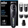 Braun Series 5 RASOIO ELETTRICO BARBA, Con lama barba Ultra Affilata, REGOLABARBA UOMO 40 Lunghezze, Accessori Per Lo Styling, Custodia, 100 Minuti Di Utilizzo Senza Fili, BT5450 Nero Elettrico
