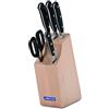 ARCOS Set Coltelli 5 Pezzi in Acciaio Inossidabile con Lama da 380 mm - Coltello da Cucina Professionale per Tagliare una Varietà di Alimenti con Manico Ergonomico in Poliossimetilene POM - Nero