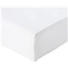 Amazon Basics Lenzuolo Coprimaterasso, 100% Poliestere, 85 g/mq, Bianco brillante, 150 x 200 x 30 cm
