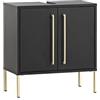 Schildmeyer Gloria - Mobile base lavabo, materiale a base di legno, nero/giallo oro, 61,2 x 57,1 x 30,1 cm