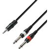 Adam Hall Cables 3 STAR YWPP 0600 - Cavo Audio Jack stereo da 3,5 mm a 2 x Jack mono da 6,3 mm 6 m