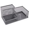 Leviatan Organizzatore da Scrivania, Organizzatore da Scrivania in Metallo, Portapenne da Ufficio, Organizer da Scrivania con Supporto per Appunti in Rete, 205 x 103 x 98 mm, Argento