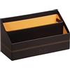 RHODIA 118846C - Porta corrispondenza nero - 25x10x14 cm - Cucitura arancione- Fronte in Simil Cuoio - Collezione Home Office Rhodiarama - Organizzazione Ufficio & Archiviazione di Design