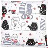 TupTam Federa per Cuscini per Bambini con Motivi Decorativi, Gatti Nero/Bianco, 80 x 80 cm