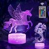 xocome Luce notturna a forma di unicorno 3D, 16 colori, 2 modelli, spegnimento automatico, Smart Touch e telecomando, per camera delle ragazze, giocattolo di compleanno