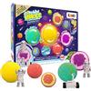 INKEE Space, Set di bombe da bagno bambini, 5 bombe da bagno planetarie per bambini, multicolore e con diverse profumazioni