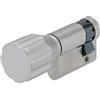 ABUS Mezzo cilindro 10/K60 - Semicilindro con pomello rotondo per bloccare senza chiave, argento
