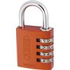 ABUS Lucchetto a Combinazione 145/40 Arancione - Lucchetto Valigia e Armadietto - Lucchetto a Cifre in Alluminio - Codice Numerico Regolabile - Livello di Sicurezza ABUS 4