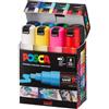 三菱鉛筆 POSCA 182608 - Pennarelli POSCA con punta larga a cuneo, set da 8, colori base