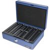 HMF 208-05 Cassetta portavalori con serratura, portamonete in euro | 25 x 18 x 9 cm | Blu