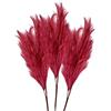 VIRSUS 3 Pampas Artificiali J100, lungo 55cm, fiori Erba di Pampa finta con stelo lungo a 6 teste, Piume decorative per vasi da terra e da tavola, per casa, Nozze, Matrimonio (Rosso)