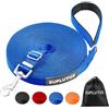 SuplutuX Guinzaglio per Cani, Lunghina per Cane 15 Metri, Guinzaglio Addestramento Regolabile con Impugnatura Imbottita, Ideale per Allenamento, Passeggiate e Attività Outdoor (Blu,15m/50ft)
