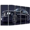 Cuadros Camara Quadro Moderno Fotografico Auto Sportivo, Rolls Royce 2017 Nero, 165 x 62 cm, Rif. 27283