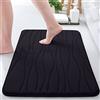 Homaxy Tappetino da bagno in memory foam, morbido, antiscivolo, per il bagno, assorbente, lavabile, 40 x 60 cm, colore nero