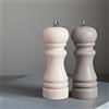 MAITTON Macinino per Sale e Pepe in Legno - Macinino per Spezie con Macinino Regolabile in Acciaio e Ceramica, Set Macinino per Sale e Pepe Bianco e Grigio Piccolo 16,5cm