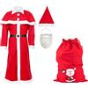 Idena 90128 Costume da Babbo Natale con Borsa Regalo, Babbo Natale, Natale, Costume di Natale, Costumi di Carnevale