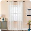 GIRASOLE HOME® Coppia Tende Filtranti in Simil Lino Fantasia Rampicanti Tenda per Porta Finestra ed Interni 2 Pannelli con Tasca e Passanti Nascosti (Crema, 70x235cm)