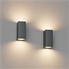Klighten 2 Pezzi Antracite Applique esterno GU10 IP65 Lampadina non Inclusa
