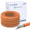 LW Electronic - Cavo di rete CAT7 Gigabit, senza alogeni, POE, costruzione PVO, schermatura S/FTP PIMF 1000 MHz, 23AWG, LSZH, cavo dati LAN, arancione, 50 m