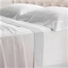 Lisola Set Completo Lenzuola Una Piazza e Mezza, Cotone e Raso, 1 Lenzuolo da Sopra 180x290cm + Lenzuolo da Sotto 120x200x30cm + 1 Federa 80x50cm, Made in Italy, Modello: Diamante, Bianco