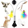 UGBO Giochi per Gatti Interattivi Gioco Gatto Interattivo Giocattolo Giochi con Piume Giocattoli per Gatti con Campana e Ventosa Cat Toy per Giocare e in Casa Esercizio Interno (C)