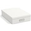 Bigso Box of Sweden Organizer scrivania per fogli A4, cancelleria e altro - Scatole portadocumenti con coperchio e maniglia - Scatole ufficio in cartone e carta - bianco