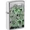 Zippo Accendino antivento - modello Poison - Street Chrome - ricaricabile per tutta la vita - fiamma regolabile - confezione regalo - una scatola - costruzione in metallo - Made in USA
