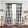Elrene Home Fashions - Tenda oscurante per finestra, motivo: fattoria Grainger Buffalo-Check, per soggiorno e camera da letto, con passanti per asta, 132,1 x 213,4 cm, Chambray, 1 pannello