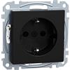 Schneider Electric Merten MEG2300-0403 - Presa Schuko, elevata protezione da contatto, morsetti a incastro, colore: Nero opaco