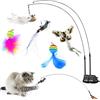UGBO Giochi per Gatti Interattivi Gioco Gatto Interattivo Giocattolo Giochi con Piume Giocattoli per Gatti con Campana e Ventosa Cat Toy per Giocare e in Casa Esercizio Interno (B)