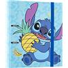 Grupo Erik: Raccoglitore A4 Disney Stitch, Raccoglitore a 2 anelli con elastico e copertina rigida in cartone, 32 x 27 cm, Cartellina portadocumenti A4, Stitch Scuola