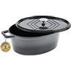 Laguiole - Casseruola in ghisa smaltata ovale grigio 31 x 23 cm - 5,7 L