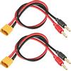 WOODGUILIN XT30 - Adattatore spina a banana da 4 mm, connettore XT30, cavo di ricarica con cavo da 30 cm, 16 AWG per elicotteri RC, quad-rotore aereo (2 confezioni XT30)