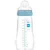 MAM Feel Good A162 Biberon in vetro con tettarella SkinSoftTM silicone ultra morbido per neonati 2 + mesi, 260 ml, colori/design assortiti