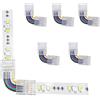 ENQIMAOYI 5PCS 6 Pins L Shape Solderless Connector LED Strip Light, RGBWW 12MM Right Angle Corner Solderless Connection for SMD 5050 RGBCCT LED Strip