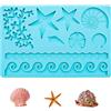 Molyorch Stampo in Silicone per Animali Marini, Oceano Animali Torta Stampo in Silicone Fondente, 3D Stella Marina Conchiglia Muffa, per La Festa A Tema Dell'oceano con Cioccolato E Caramelle