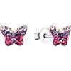 amor Orecchini a perno in Argento 925 Orecchini da bambina in Argento 925, con vetro, 0,6 cm, Argento, farfalla, Fornito in confezione regalo per gioielli