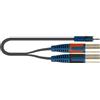 QUIK LOK - RKSA/192-2 MINIJACK STEREO/2 XLR MASCHIO, Cavo Adattatore, Minijack Stereo / 2 x XLR Maschio, Lunghezza 2mt, Colore Nero