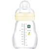MAM Biberon in vetro, neonato, 0-2 mesi, 170 ml, con tettarella 1 a flusso lento in silicone, facile da pulire, Feel Good, neutro, confezione da 1